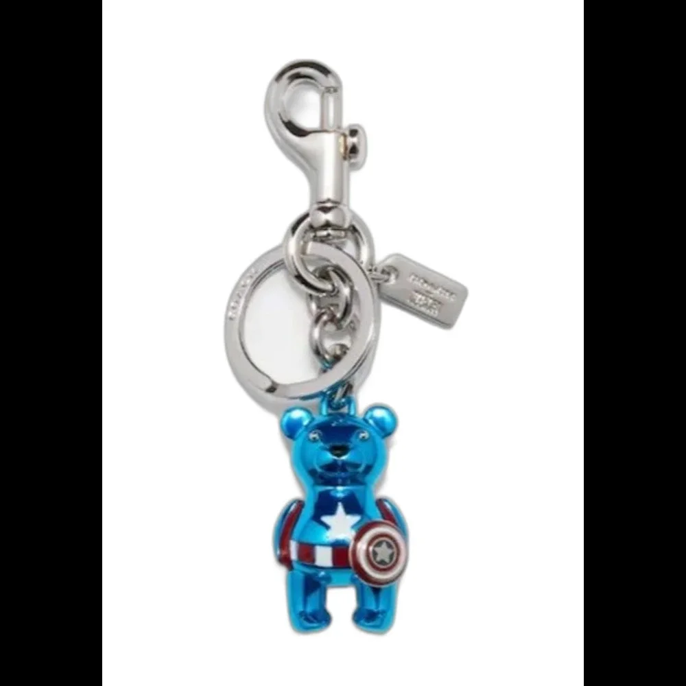 Coach Marvel‎ Captain America Bear Bag Charm Keychain NWT